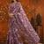 Purple colourblocked mirror work satin saree