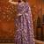 Purple colourblocked mirror work satin saree