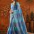 Multicolor colourblocked mirror work satin saree