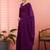 Purple ethnic embroidered festive wear saree with matching blouse