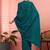 Teal ethnic embroidered festive wear saree with matching blouse
