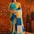 Multicolor colourblocked mirror work satin saree