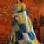 Multicolor colourblocked mirror work satin saree