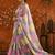 Multicolor checked mirror work satin saree