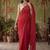 Red  cotton handloom khadi saree