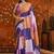 Multicolor colourblocked beads and stones satin saree