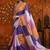 Multicolor colourblocked beads and stones satin saree