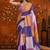 Multicolor colourblocked beads and stones satin saree