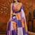 Multicolor colourblocked beads and stones satin saree
