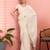 Off white ethnic embroidered festive wear saree with matching blouse