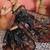 Black ethnic motifs printed saree with unstitched blouse