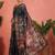Black ethnic motifs printed saree with unstitched blouse