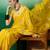 Yellow ethnic motif zari woven kanjeevaram saree with blouse
