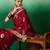 Maroon ethnic motif zari woven tassel detail kanjeevaram saree