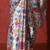 White embellished satin floral digital printed saree