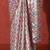 Grey embellished satin floral digital printed saree