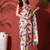 White embellished satin floral digital printed saree