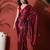 Maroon embroidered satin floral digital printed saree