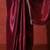 Maroon embroidered satin floral digital printed saree