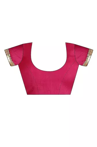 Pink striped embellished  georgette saree with unstitched  blouse