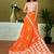 Orange ethnic motifs printed ready to wear saree with unstitched blouse