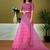 Pink striped printed ready to wear saree with unstitched blouse