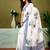White floral printed ready to wear saree with unstitched blouse