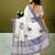 White floral printed ready to wear saree with unstitched blouse