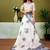 White floral printed ready to wear saree with unstitched blouse