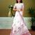White floral printed ready to wear saree with unstitched blouse