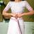 White floral printed ready to wear saree with unstitched blouse