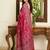 Pink ajrak block mirror work bandhani saree