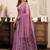 Lavender printed warli work saree with unstiched blouse