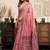 Pink printed warli work saree with unstiched blouse