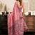 Pink printed warli work saree with unstiched blouse