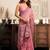 Pink printed warli work saree with unstiched blouse