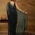 Black chiffon zari border  saree with unstitched blouse piece
