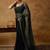 Black chiffon zari border  saree with unstitched blouse piece