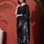 Black ready to wear satin floral digital printed saree