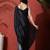Black ready to wear satin floral digital printed saree