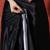 Black ready to wear satin floral digital printed saree
