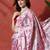 Pink ready to wear satin floral digital printed saree