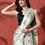 Lime ready to wear satin floral digital printed saree