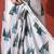 White ready to wear satin floral digital printed saree