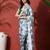 Grey ready to wear satin floral digital printed saree
