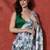Grey ready to wear satin floral digital printed saree