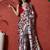 Grey ready to wear satin floral digital printed saree