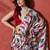 Grey ready to wear satin floral digital printed saree