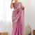 Pink tissue silk sequin embroideried scollped border festive blouse piece & sarees
