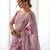 Pink tissue silk sequin embroideried scollped border festive blouse piece & sarees
